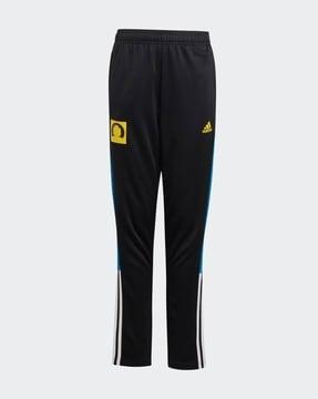 track pants with lego print side panel