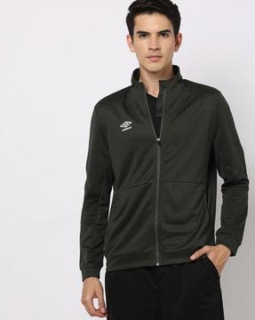 track jacket with mesh panel