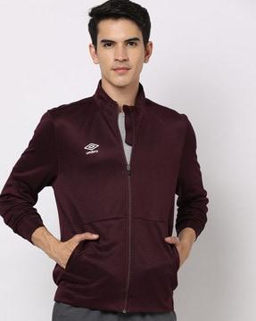 track jacket with mesh panel