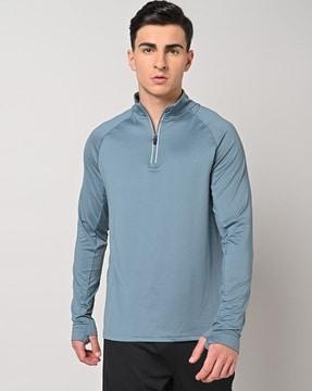 track jacket with short-zip placket