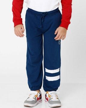 track pants with contrast stripes