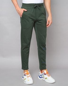 track pants with placement brand print