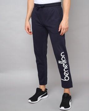 track pants with placement brand print
