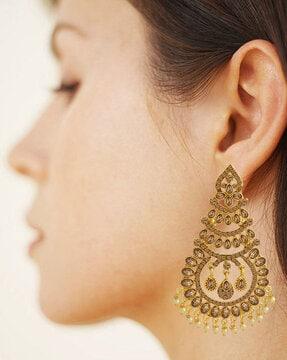 traditional kundan dangler earrings