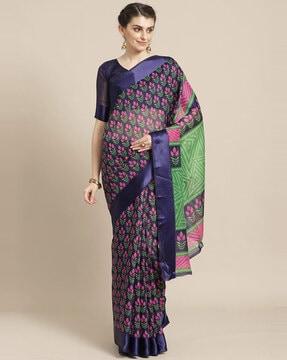 traditional saree with floral detail