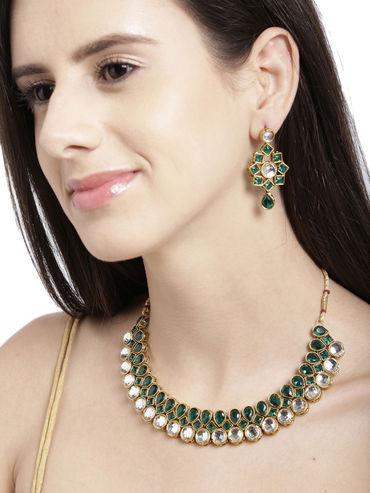 traditional green necklace set