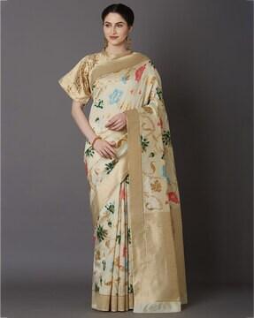 traditional jacquard saree