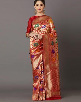 traditional jacquard saree