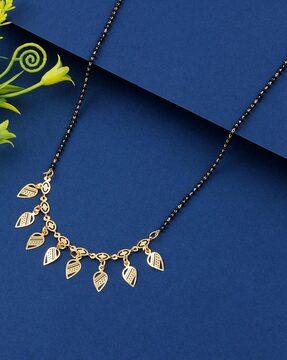 traditional mangalsutra with leaf design