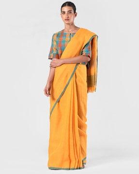 traditional saree with contrast border