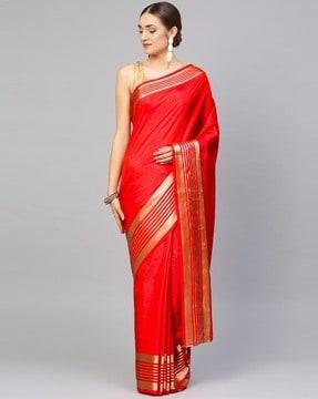 traditional saree with contrast border