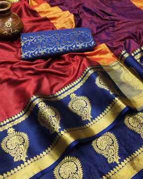 traditional saree with contrast border