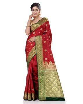 traditional saree with contrast border