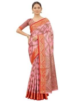 traditional saree with contrast border