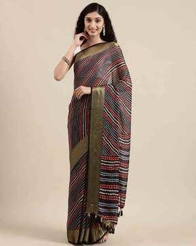 traditional saree with contrast border