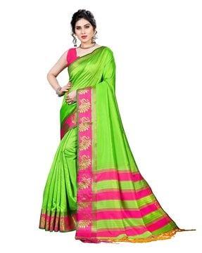 traditional saree with contrast border