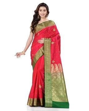 traditional saree with contrast border