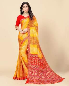 traditional saree with contrast border