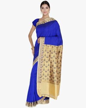 traditional saree with contrast border