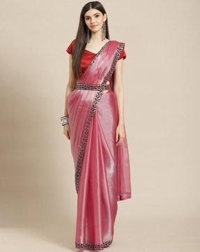 traditional saree with lace border