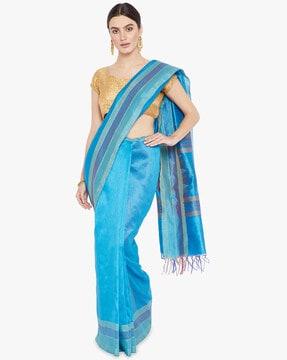 traditional saree with tassels