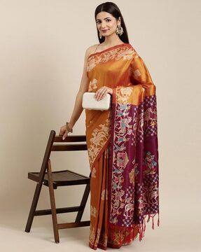 traditional saree with tassels