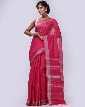 traditional saree with tassels