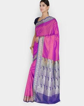 traditional saree with woven pattern