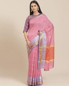 traditional saree with woven pattern