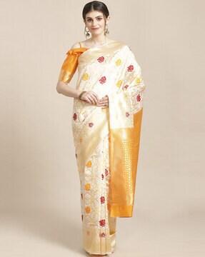 traditional saree with zari border