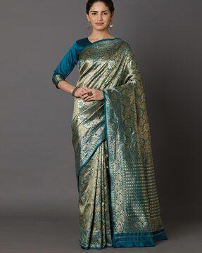 traditional saree with zari border