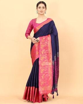 traditional saree with zari border