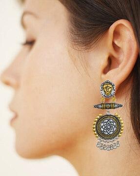 traditional textured dangler earrings