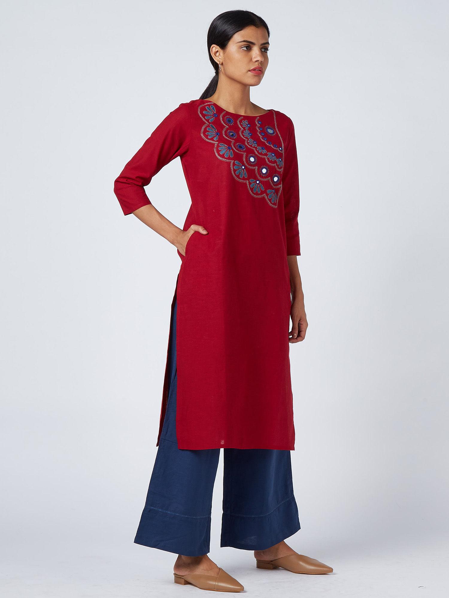 trailblazer embroidered cotton kurta