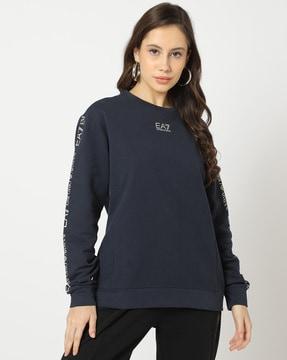 training full sleeves sweatshirt with logo taping