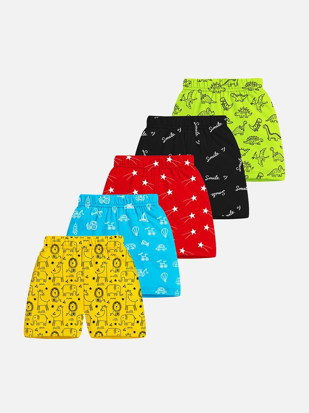 trampoline kids pack of 5 graphic printed high-rise cotton shorts