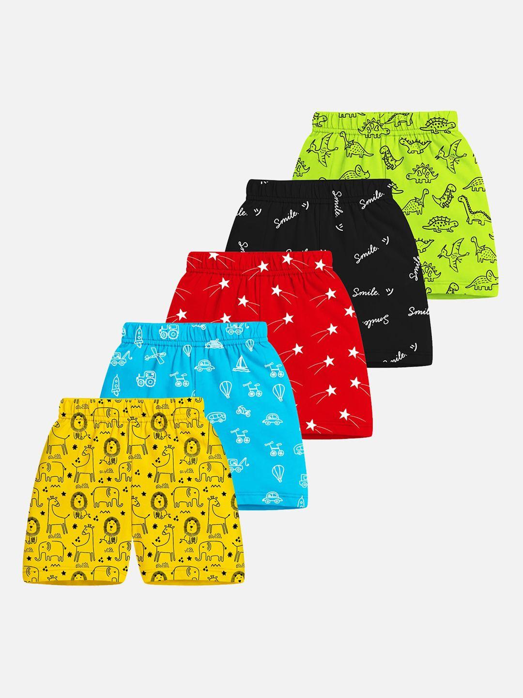 trampoline kids pack of 5 printed high-rise shorts