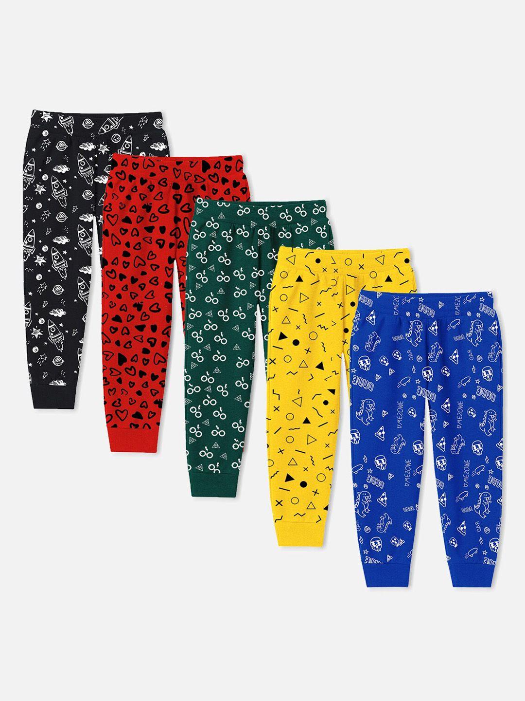 trampoline infants multicoloured pack of 5 printed cotton lounge pants