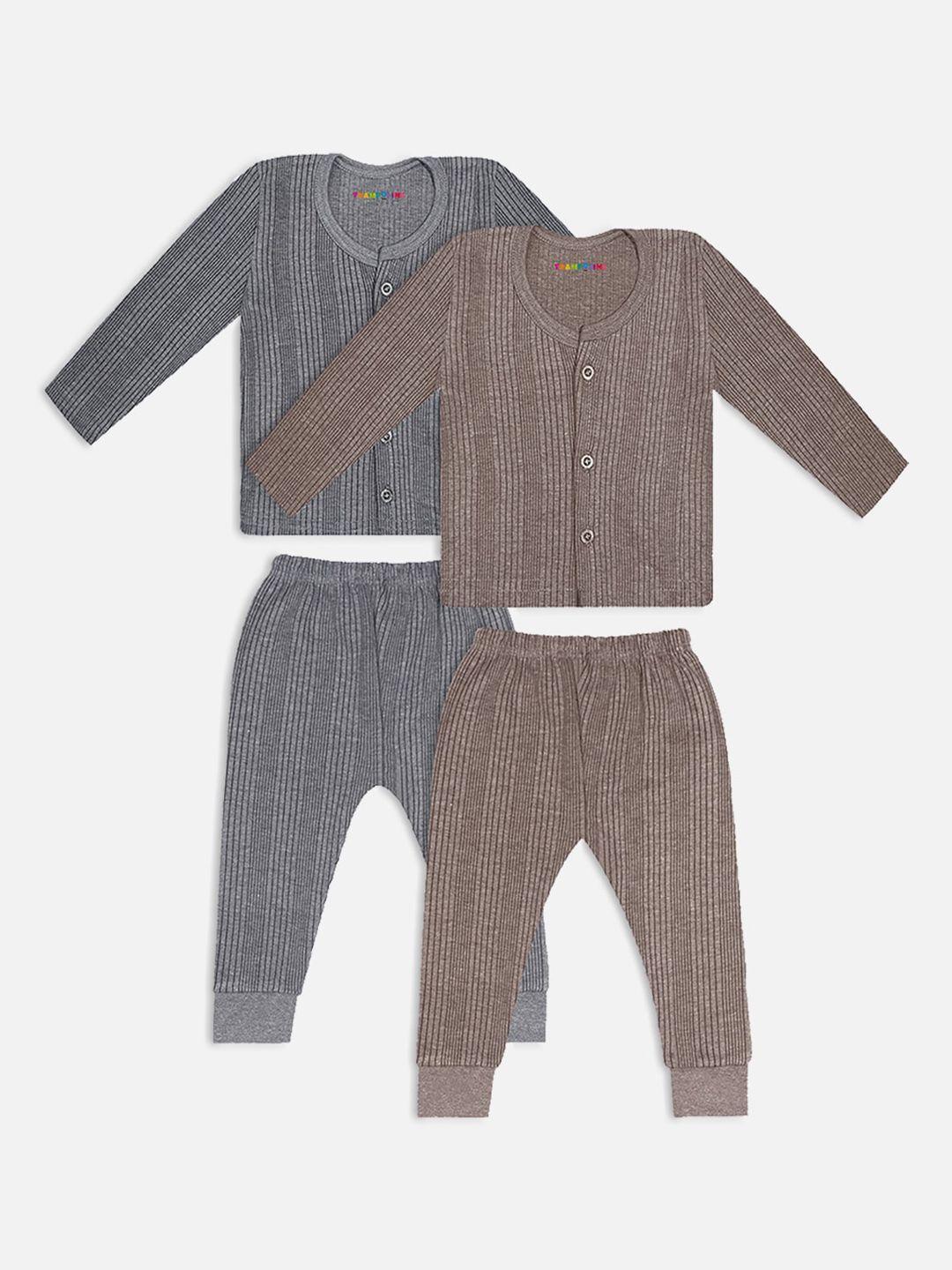 trampoline infants pack of 2 striped cotton thermal set