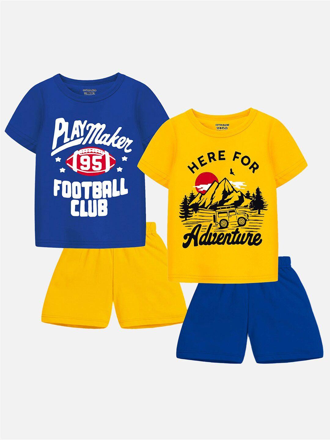 trampoline kids pack of 2 printed t-shirt with shorts