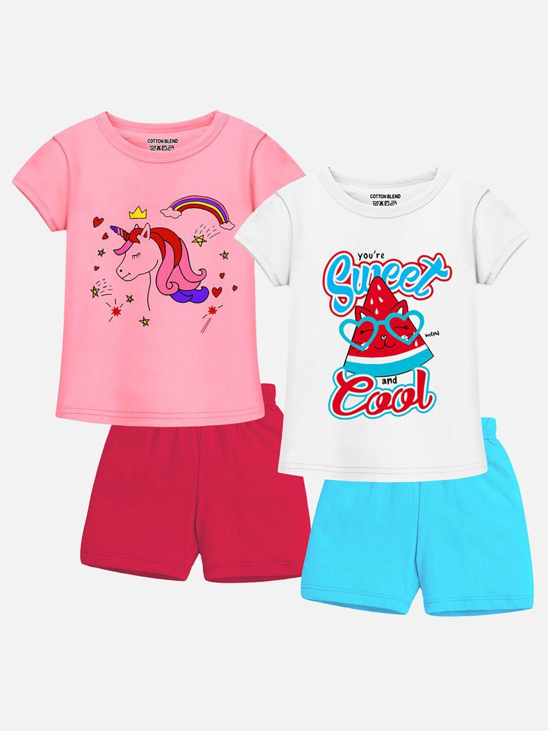 trampoline kids pack of 2 printed t-shirt with shorts