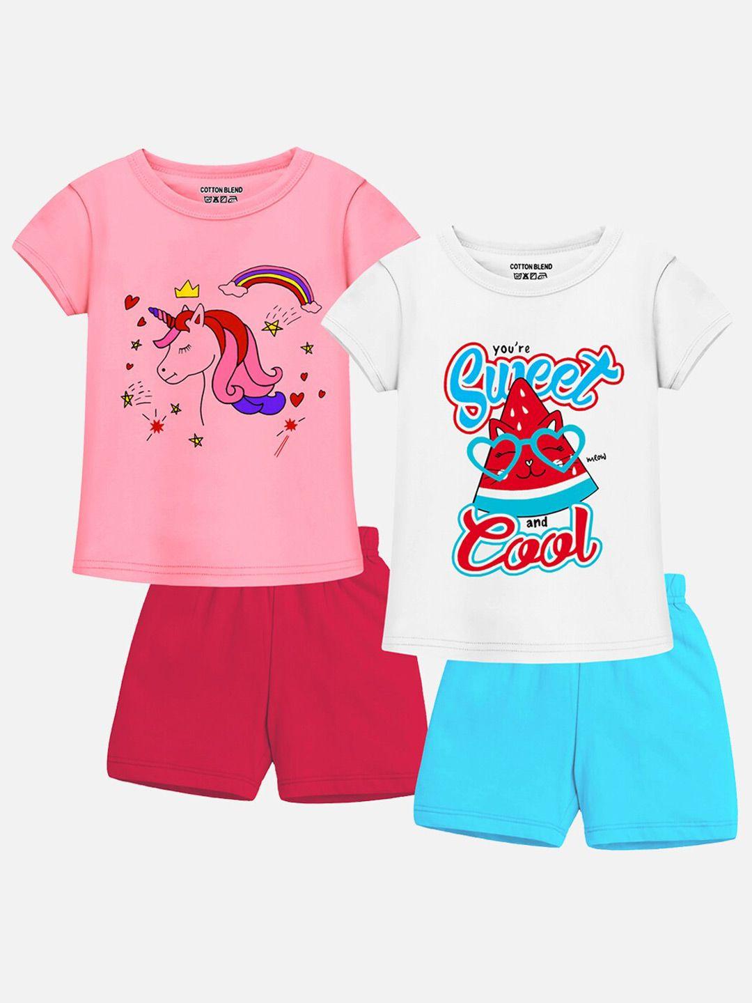 trampoline kids pack of 2 printed t-shirt with shorts