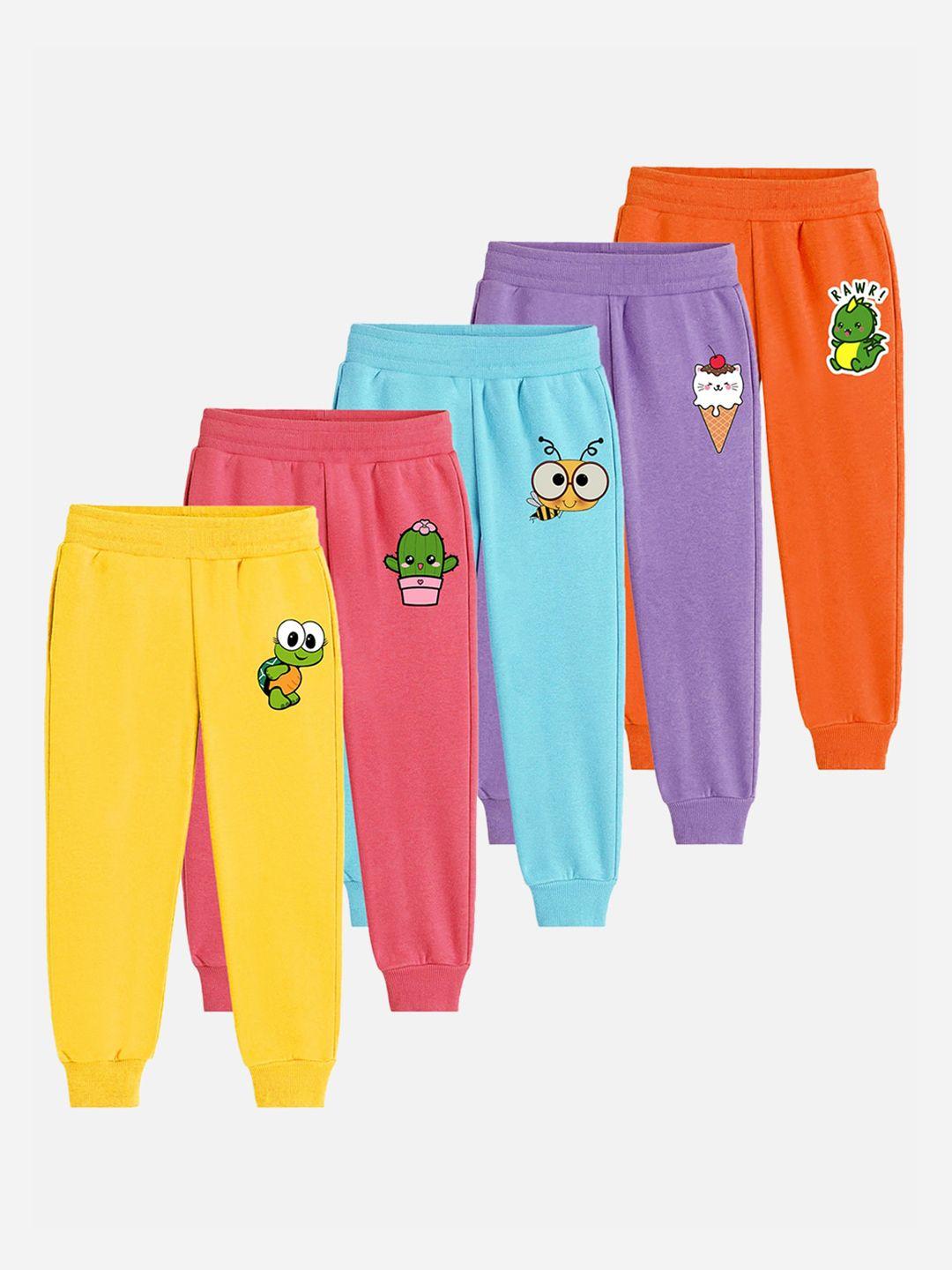 trampoline kids pack of 5 printed cotton joggers