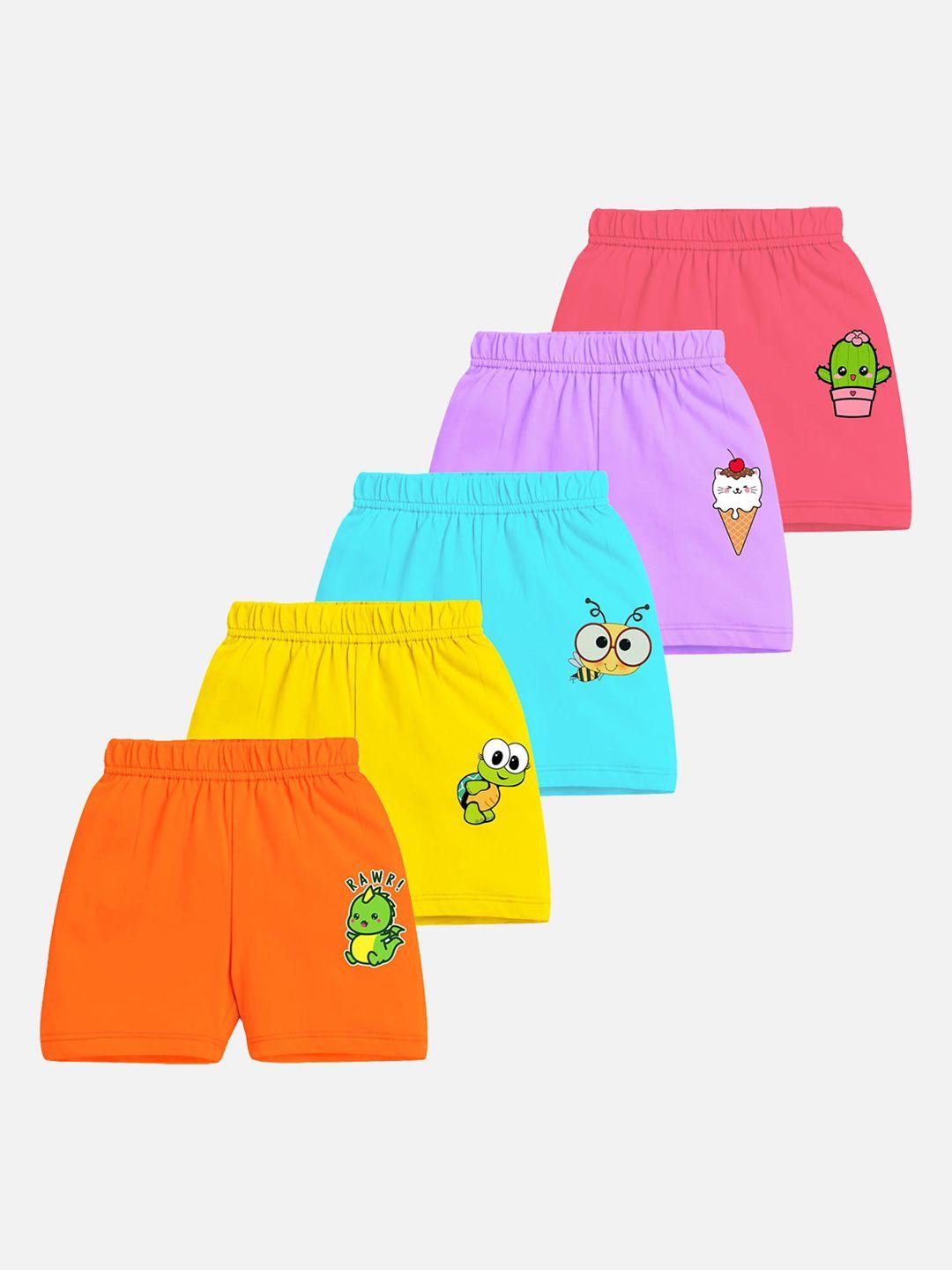 trampoline kids pack of 5 printed high-rise shorts