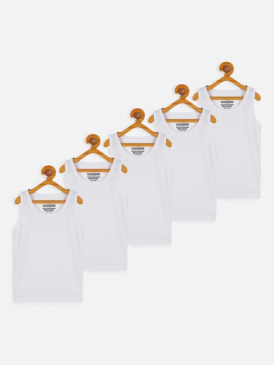 trampoline kids pack of 5 pure cotton innerwear vests