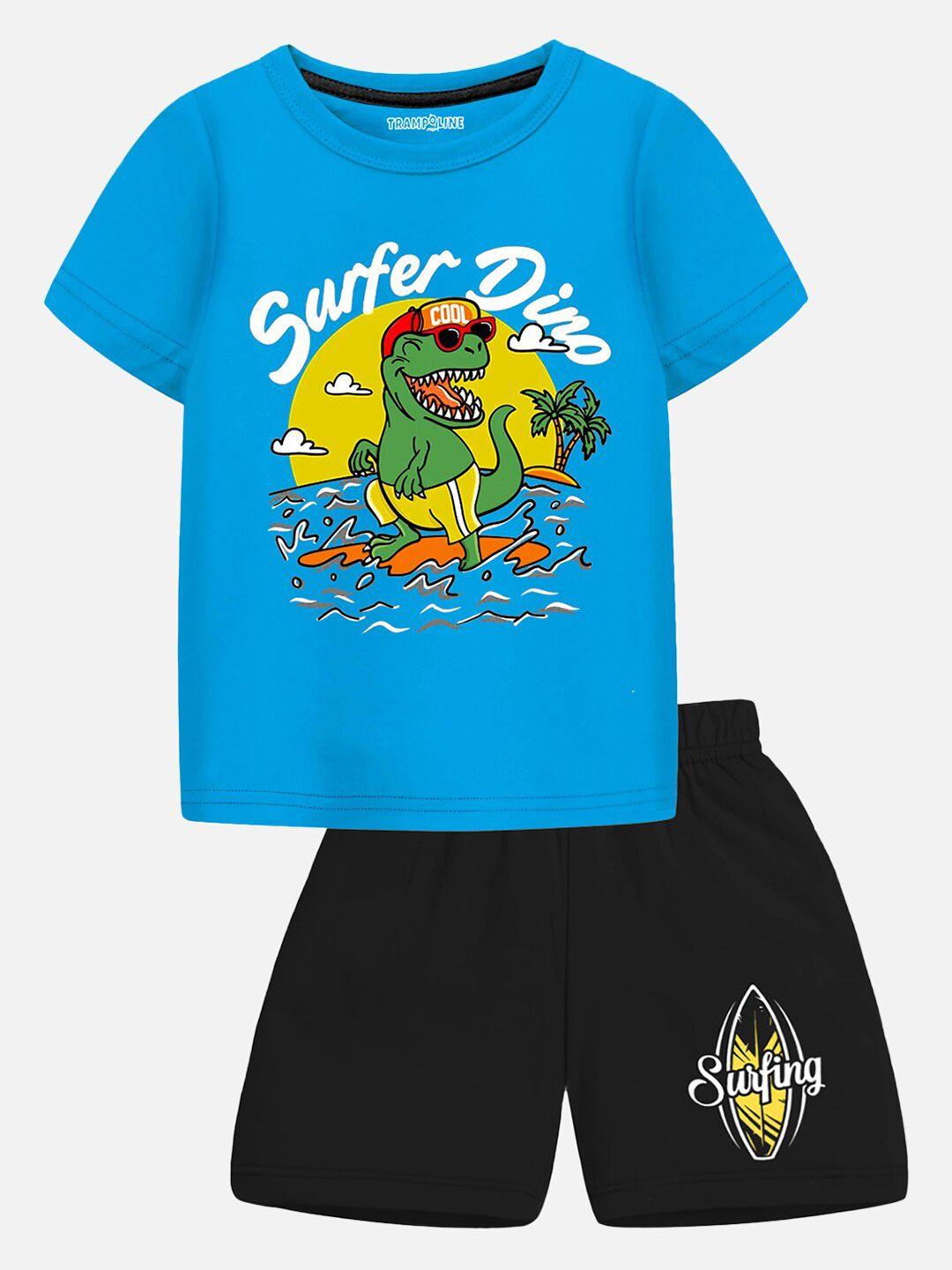 trampoline kids printed t-shirt with shorts