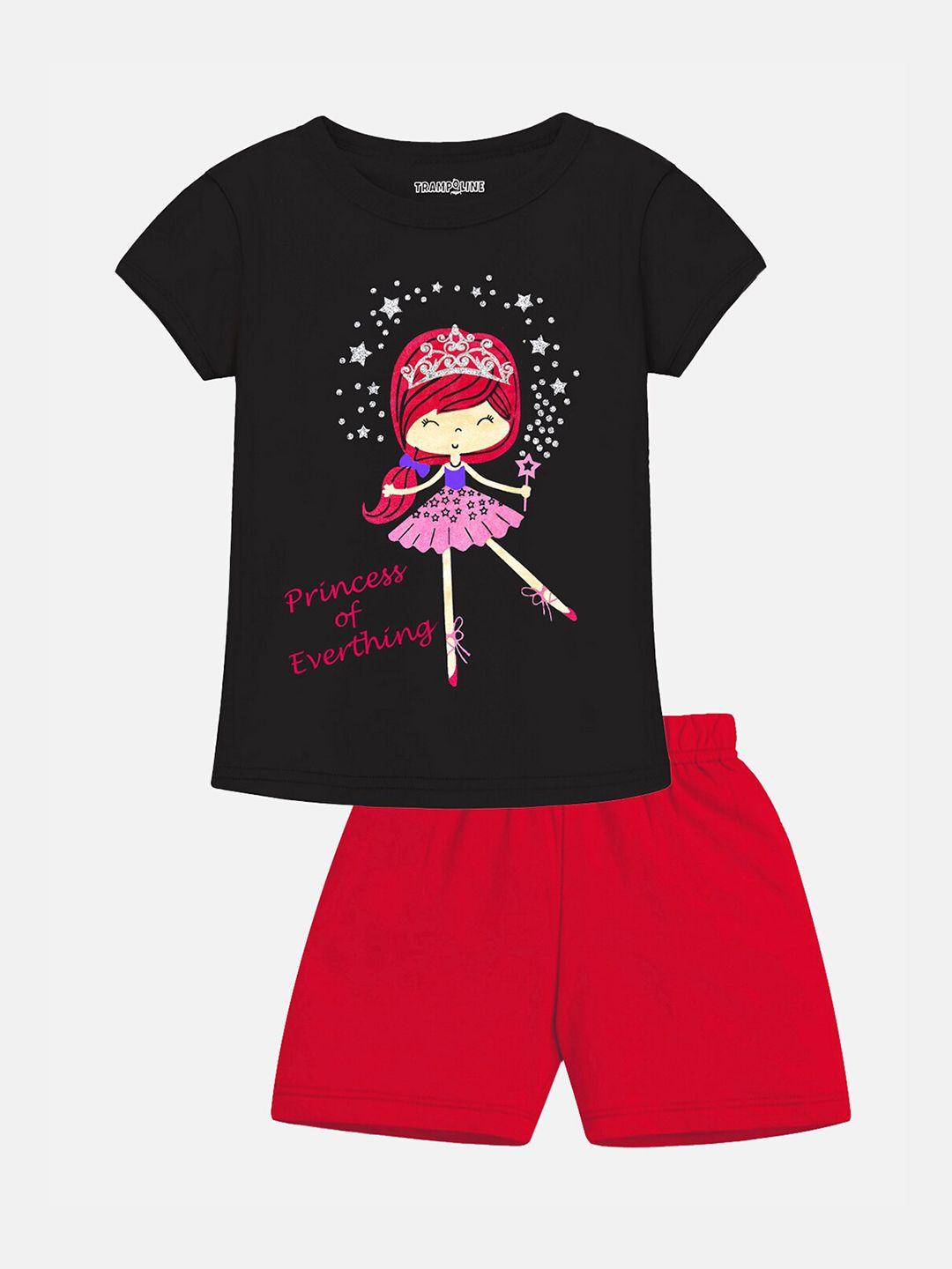 trampoline kids printed t-shirt with shorts