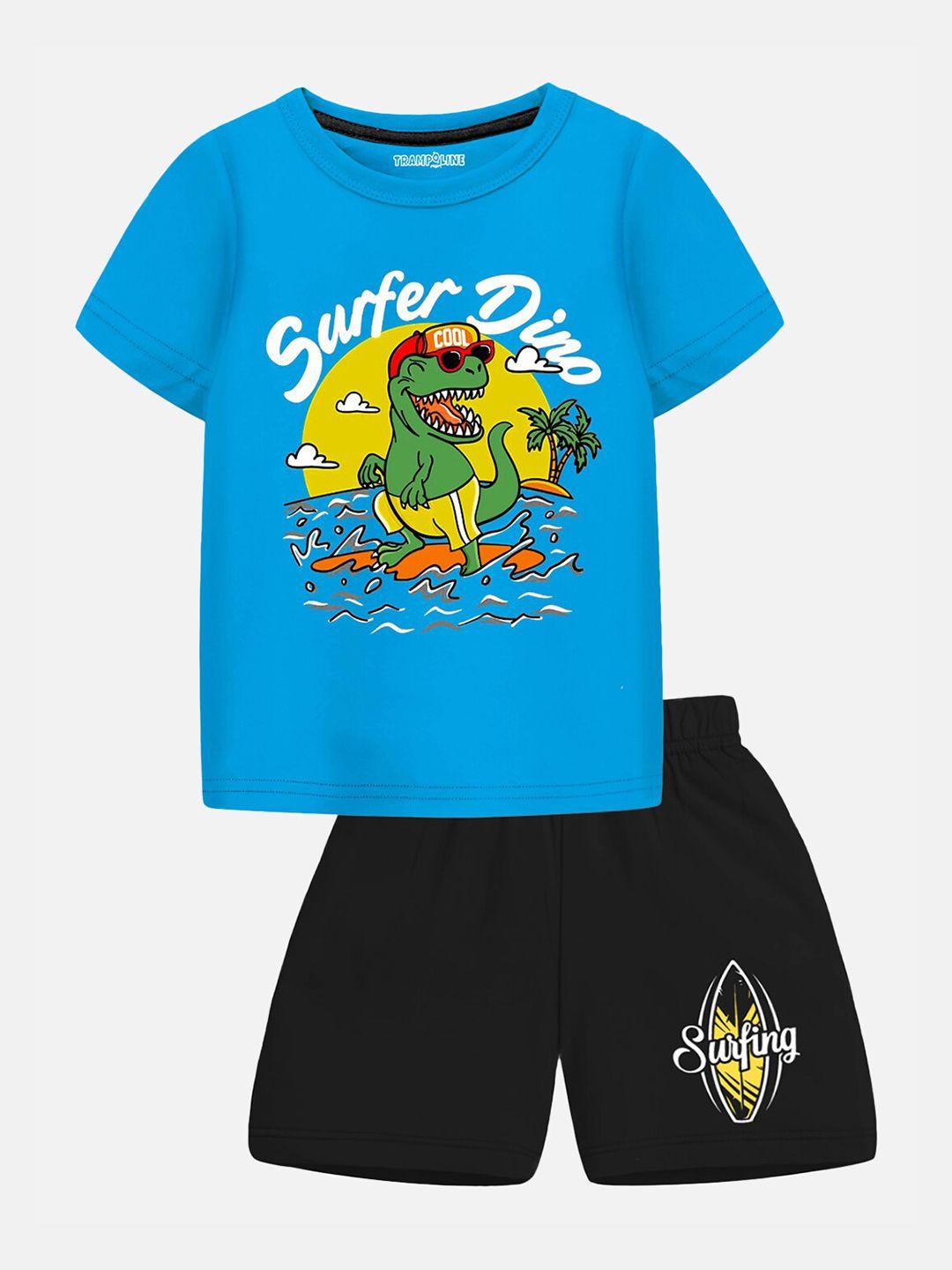 trampoline kids printed t-shirt with shorts