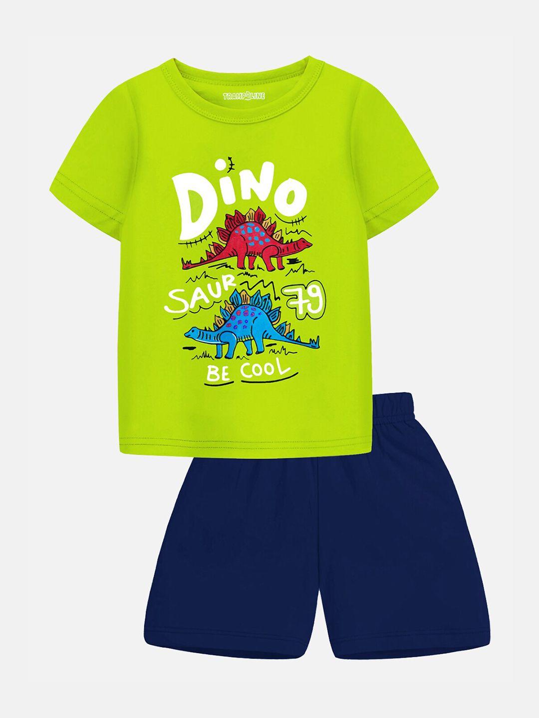 trampoline kids printed t-shirt with shorts