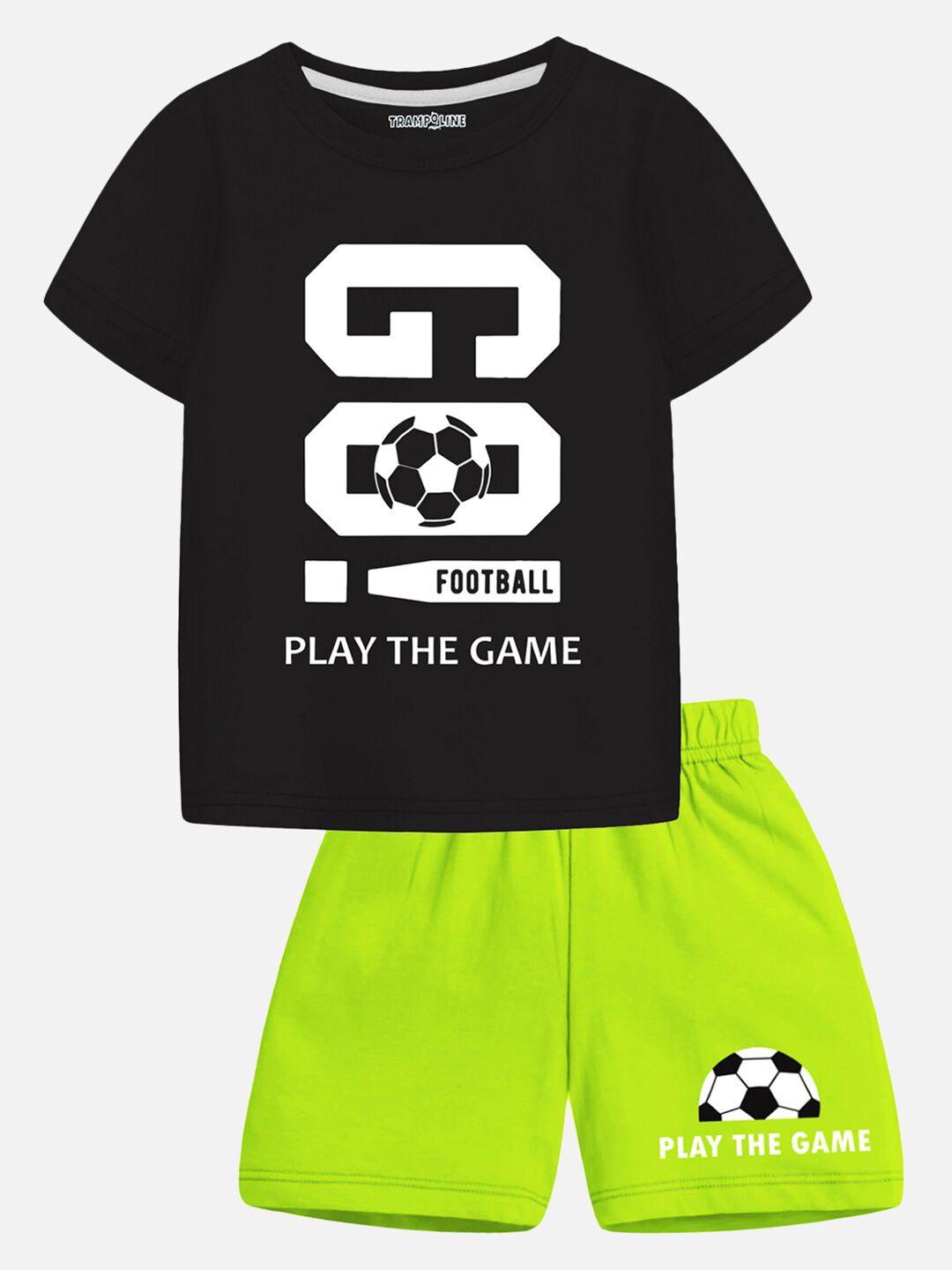 trampoline kids printed t-shirt with shorts